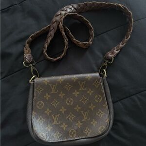 Elegant Designer Brown Monogram Crossbody Bag
